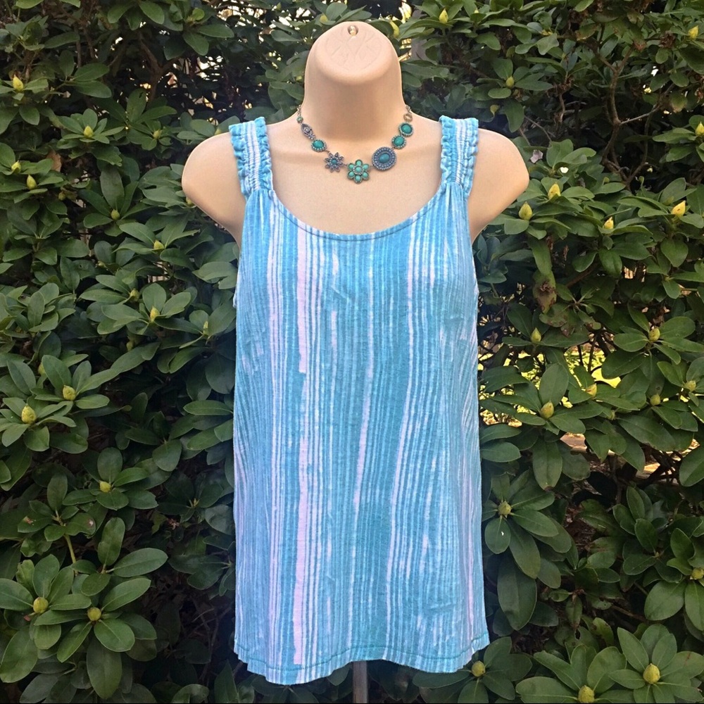 Pretty blue and white tank blouse from LOFT